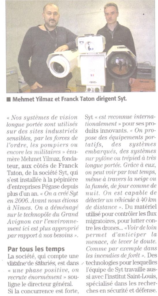 Article Midi Libre N°26330 Décembre 2017 SYT Technologies